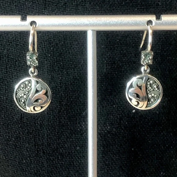 LOIS HILL Yin Yang Granulated Cutout Sterling Silver Oxidized Drop Earrings
